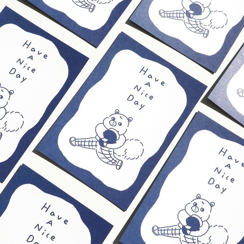 栗子松鼠明信片 - 卡片/明信片 - 紙 藍色
