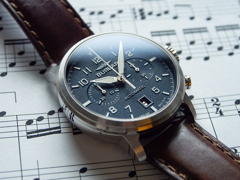 Burlap Watches 香港品牌 The Heritage 計時碼腕錶 藍色錶面 - 男裝錶/中性錶 - 不鏽鋼 藍色