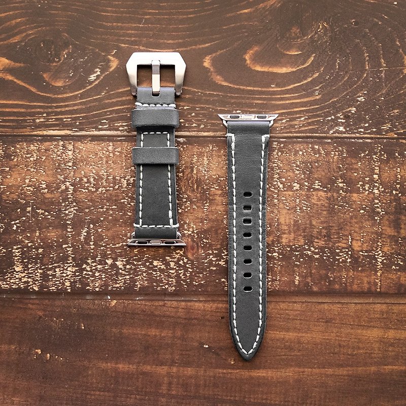 Apple Watch 38mm Strap。Leather Stitching Pack。BSP083 - Leather Goods - Genuine Leather Blue