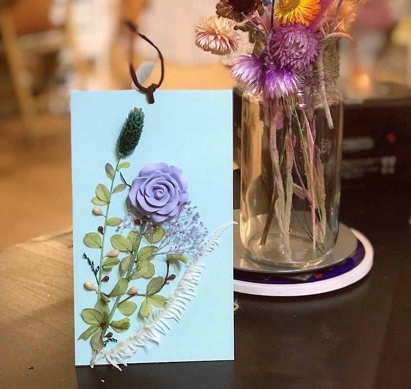 Diffuse stone dry flower universal card hand-made experience - จัดดอกไม้/ต้นไม้ - กระดาษ 