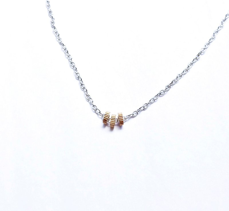 Eternal Bronze Three-Ring Necklace/Bracelet - สร้อยคอ - โลหะ ขาว