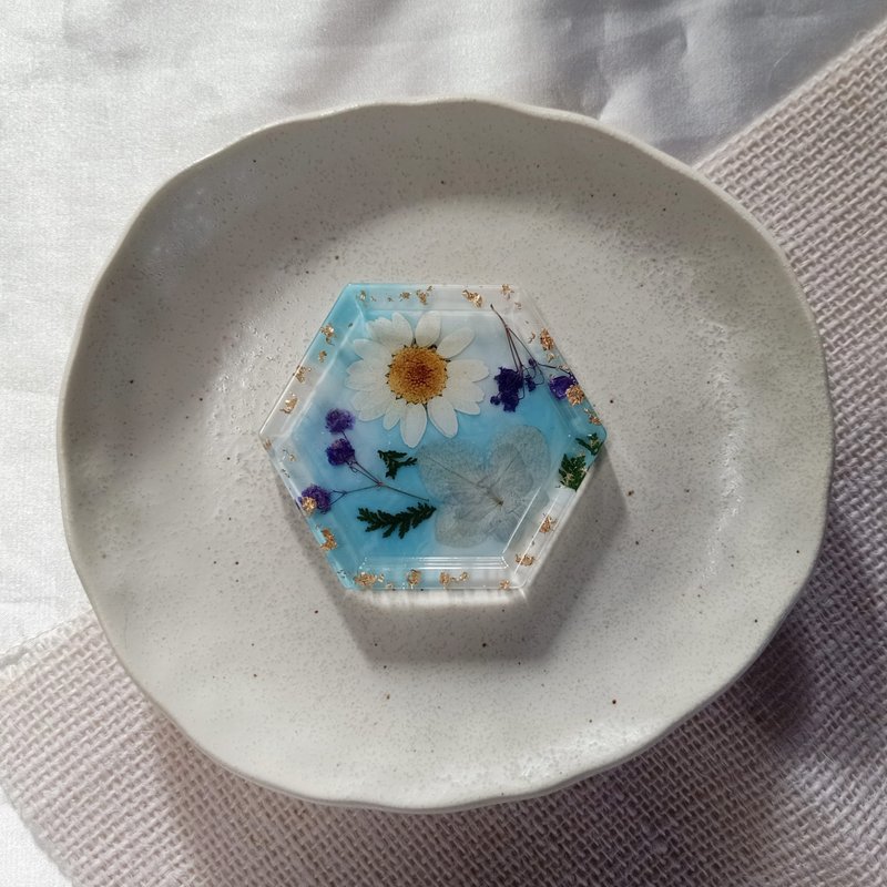 Mini Resin Coaster  with Dried Flowers - 其他 - 樹脂 多色