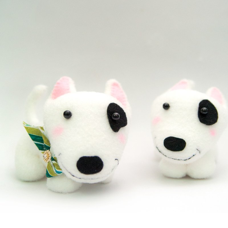 [Pet] Bull Terrier Sock Doll Hand-sewn DIY Handmade Material Pack Cute Dog Bull Terrier Christmas - Other - Other Materials White