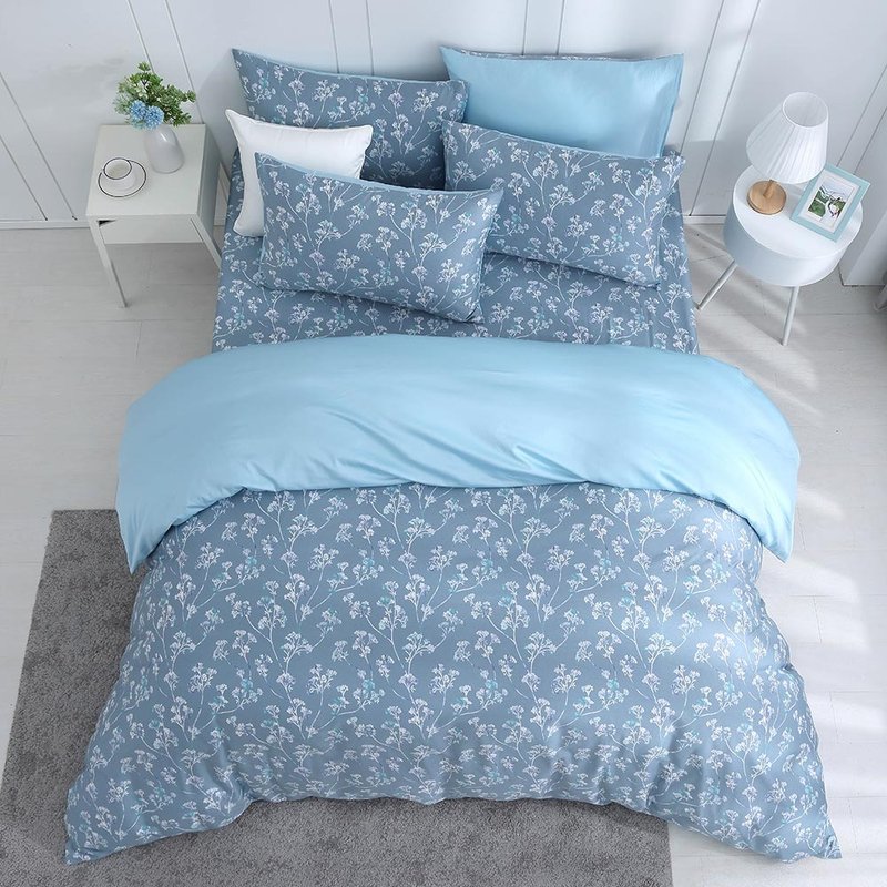 Hongyu 300-woven American cotton dual-purpose quilt cover and bed bag set Tingsina (double/large/extra large) - เครื่องนอน - ผ้าฝ้าย/ผ้าลินิน สีเขียว