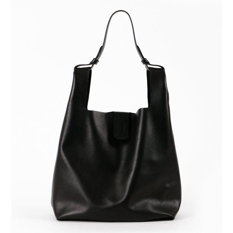 Usual Bag M Black_Cow Skin_tote bag - 手提包/手提袋 - 真皮 黑色