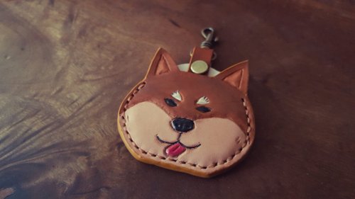 企夢想皮革帆布所 柴犬 gogoro 鑰匙純牛皮皮革套
