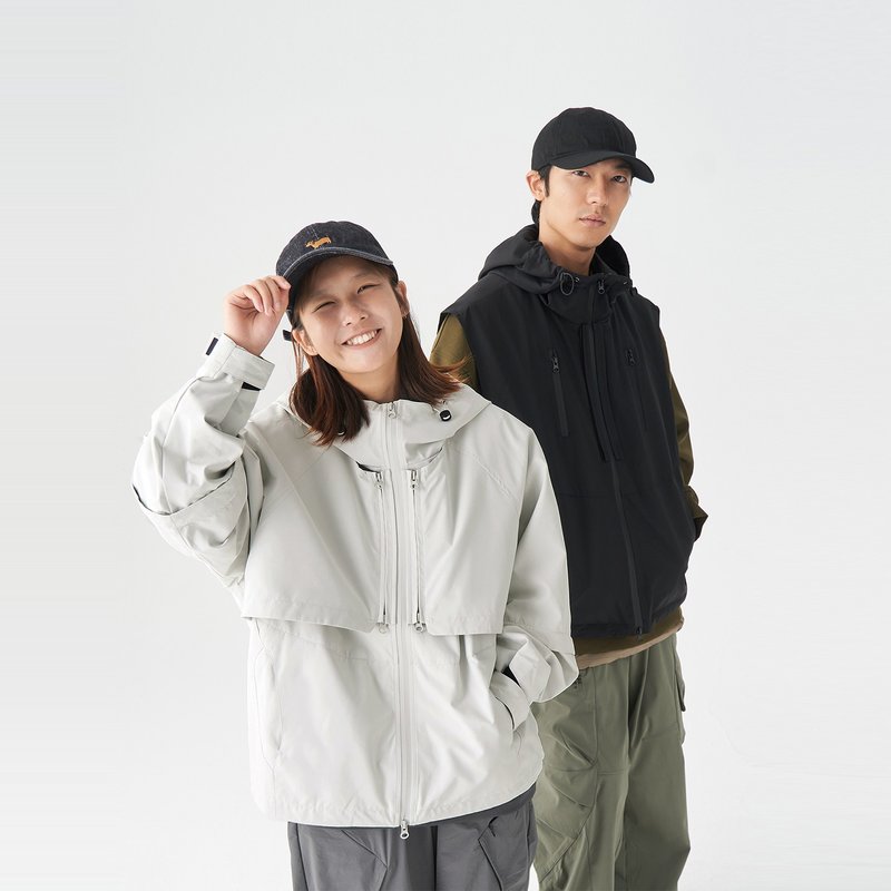 TopBasics Adventure Series Detachable Vest Jacket - 男夾克/外套 - 聚酯纖維 白色