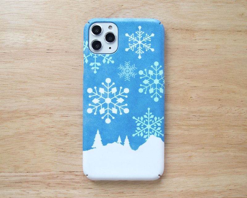 Snowflake iPhone case 手機殼 เคสไอโฟนหิมะ - Phone Cases - Plastic Blue