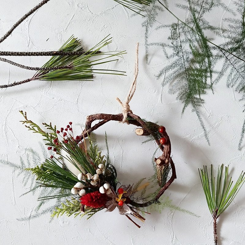 Christmas Wreath / Christmas Gift / Exchange Gift / Christmas Pack / Classic - ของวางตกแต่ง - พืช/ดอกไม้ สีเขียว