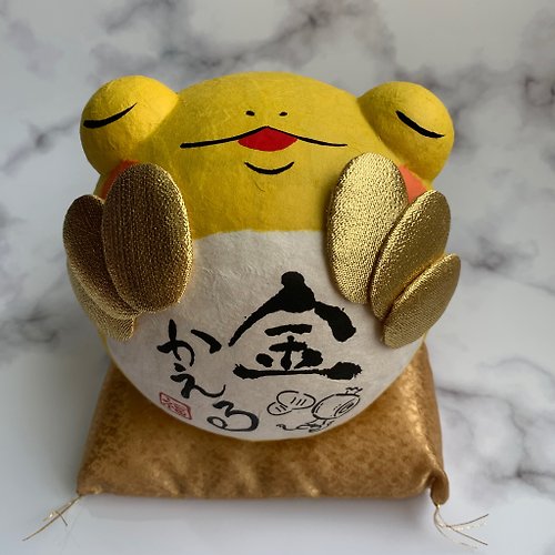 日本木村櫻士堂 - 吉享好物 福態青蛙-財運來-和紙青蛙吉祥物