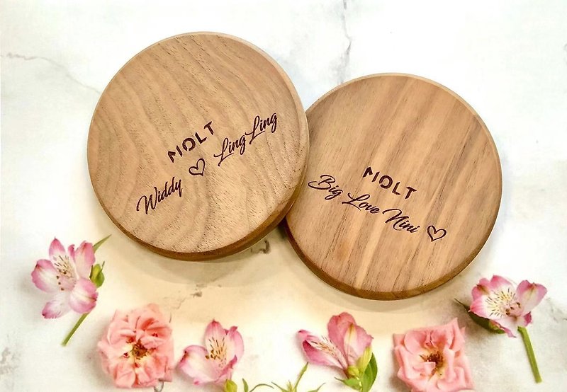 [Customized laser engraving] MagWalnut LED walnut solid wood wireless charger - แกดเจ็ต - ไม้ สีนำ้ตาล
