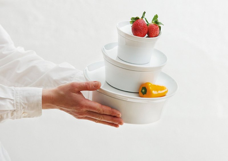 Update Magic Grip baking dish 20 cm + lid 21 cm white - Cookware - Porcelain White