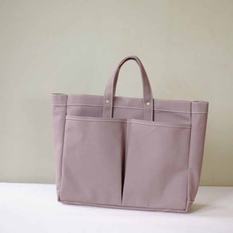 A tote bag with plenty of pockets for A4 size - Handbags & Totes - Cotton & Hemp 