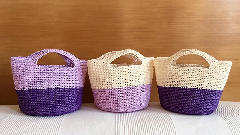 hm2。ラフィット紙繊維織りバッグS |カスタマイズされた色の選択 - トート・ハンドバッグ - 紙 多色