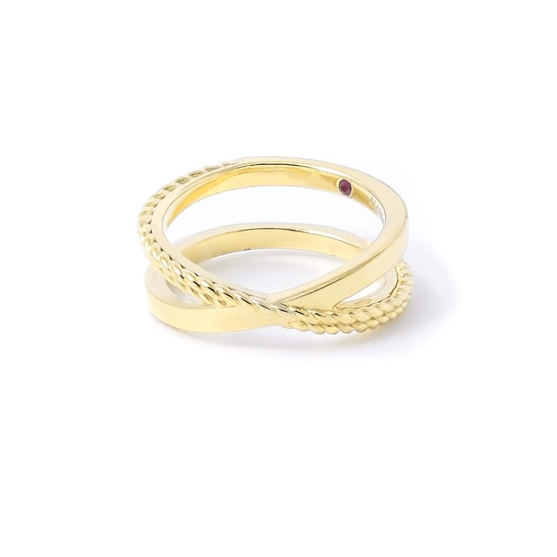 Cross Ring (Gold) - 戒指 - 半寶石 銀色
