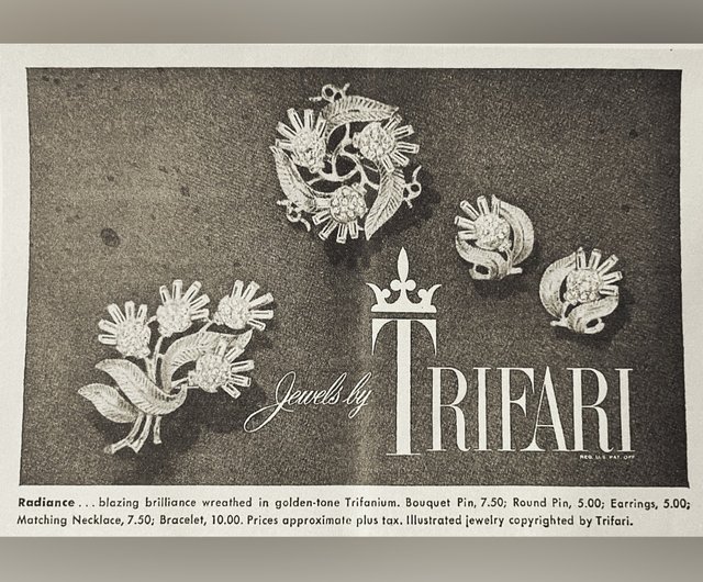 Trifari クラウン トリファリ ターコイズ クラッチブーケ ブローチ