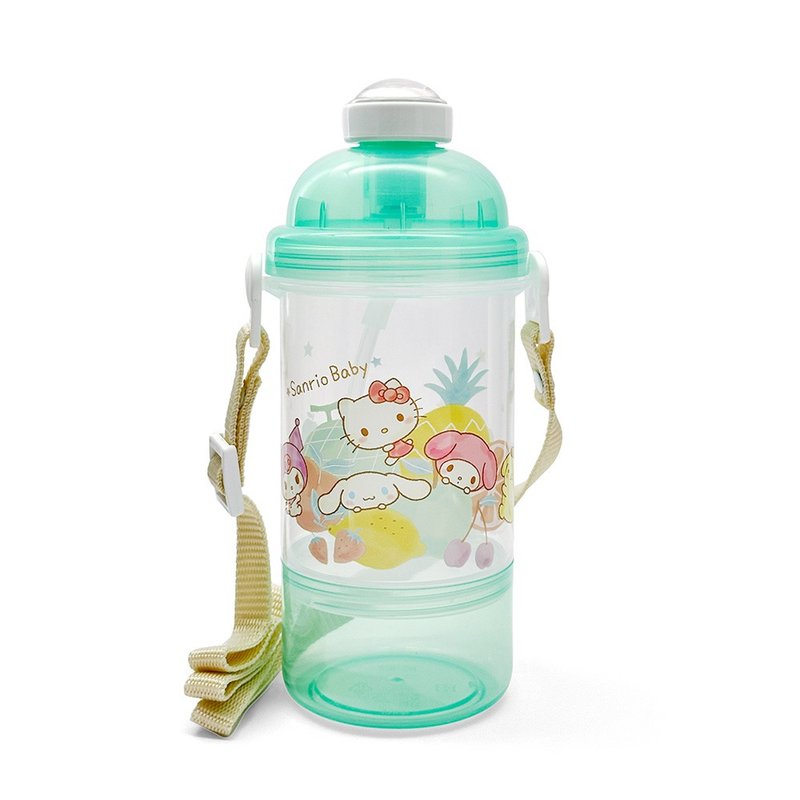 【Baby City娃娃城】雙層彈跳吸管水壺-三麗鷗/400ml - 水壺/水瓶 - 其他材質 綠色