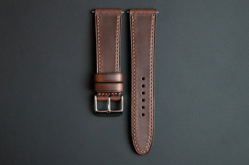 Horween Dark Brown Chromexcel leather Watch Band (MTO) - 錶帶 - 真皮 咖啡色