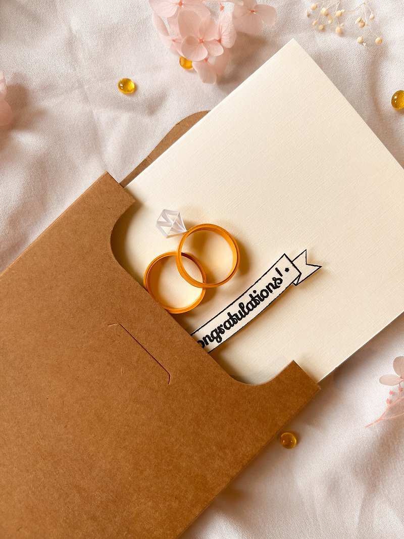 手巻き紙カード - 結婚式のお祝いカード - カード・はがき - 紙 ゴールド