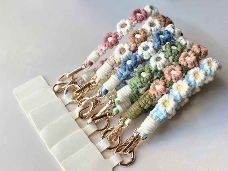 Everyday - Braided floral mobile phone lanyard wrist lanyard Christmas gift - Lanyards & Straps - Cotton & Hemp Multicolor