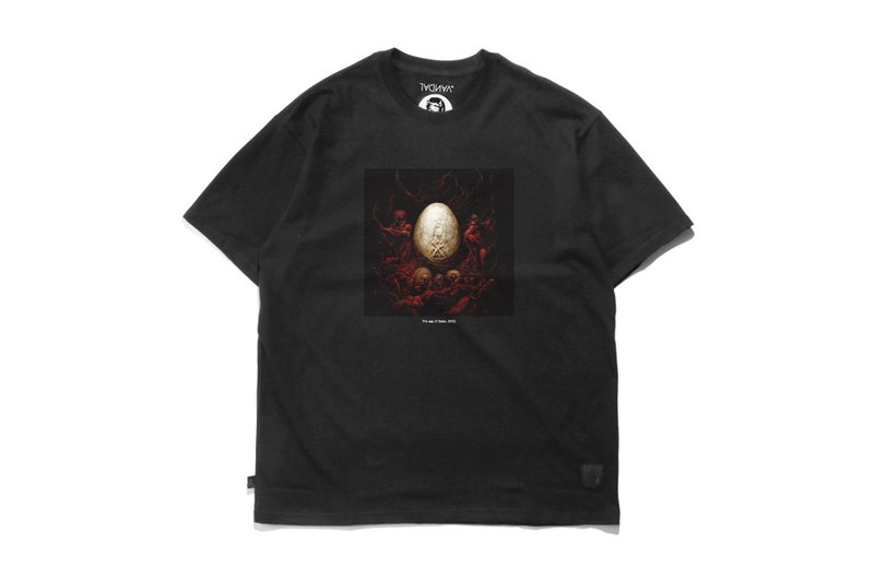 VANDAL AI畫的圖-The egg of Satan短T - 男 T 恤 - 棉．麻 黑色
