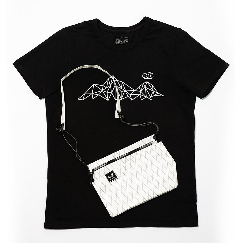 Slash bag X wild round neck men / female T - Messenger Bags & Sling Bags - Nylon White