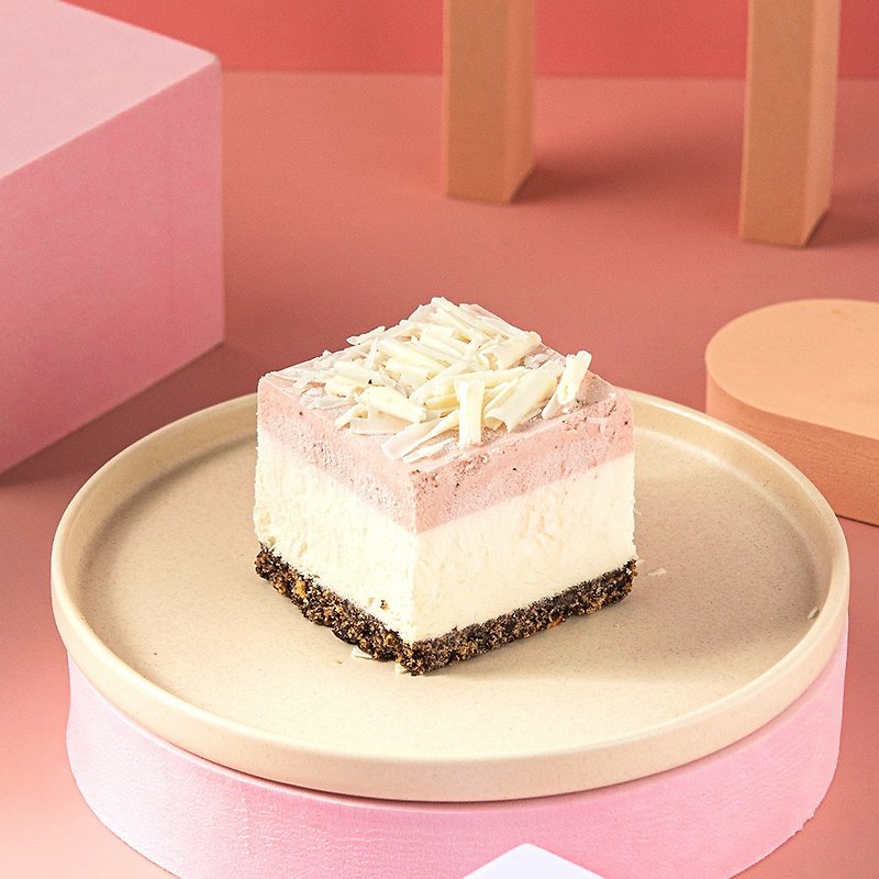 【揪嗨派】草莓乳酪磚2入/盒 (150g*2) - 蛋糕/甜點 - 新鮮食材 