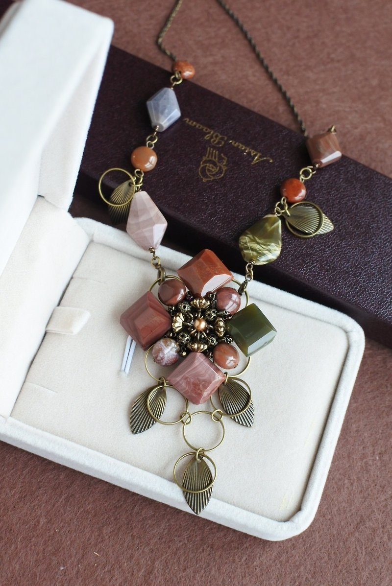Imperial jasper 3ways necklace - Necklaces - Semi-Precious Stones Brown