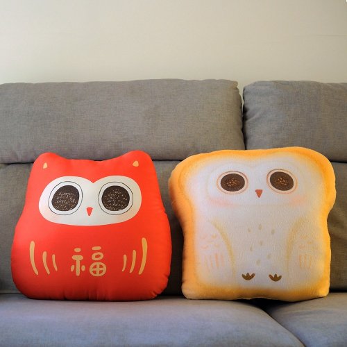 Owl Good creative 福氣不倒翁/土司貓頭鷹抱枕靠枕靠墊 生日情人節送禮 室內佈置