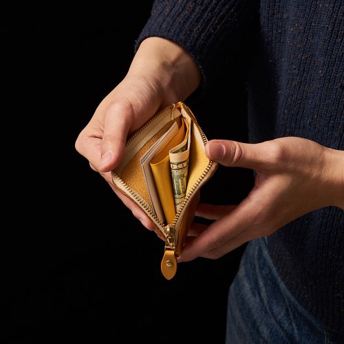 Lジップコインウォレット/ダークグリーン/刻印無料 - ショップ