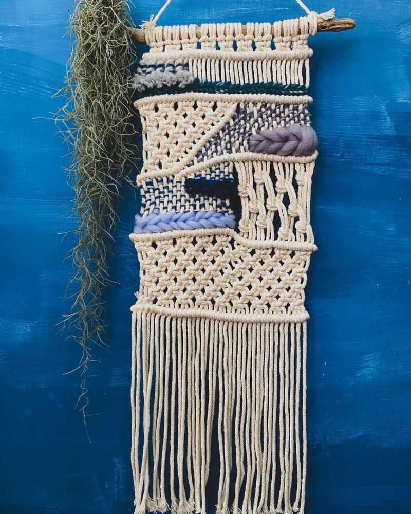 macraweaving- The blue one - Items for Display - Cotton & Hemp 