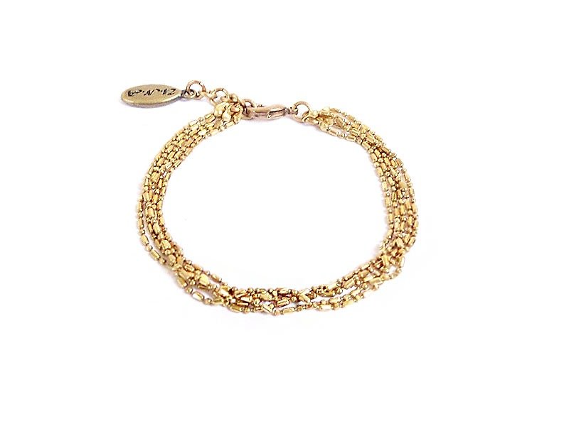 [UNA- excellent Na] handmade wild _Ⓔ basic shape models Bronze Bronze chain Bracelet - Bracelets - Other Metals Gold