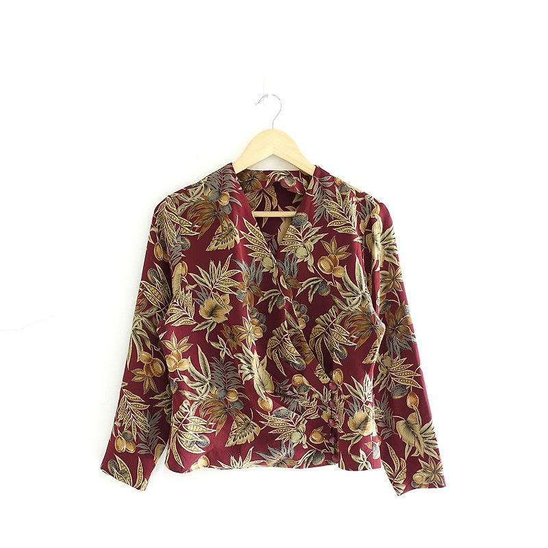 │Slowly│fruit-old shirt │vintage.retro.literature.made in Japan - Women's Shirts - Polyester Multicolor