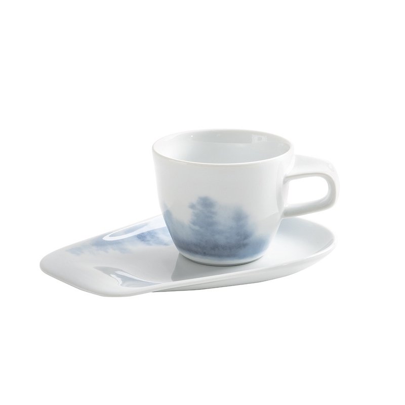 Blaue Stunde 暮色系列- 250ML杯盤組 - 咖啡杯 - 瓷 藍色