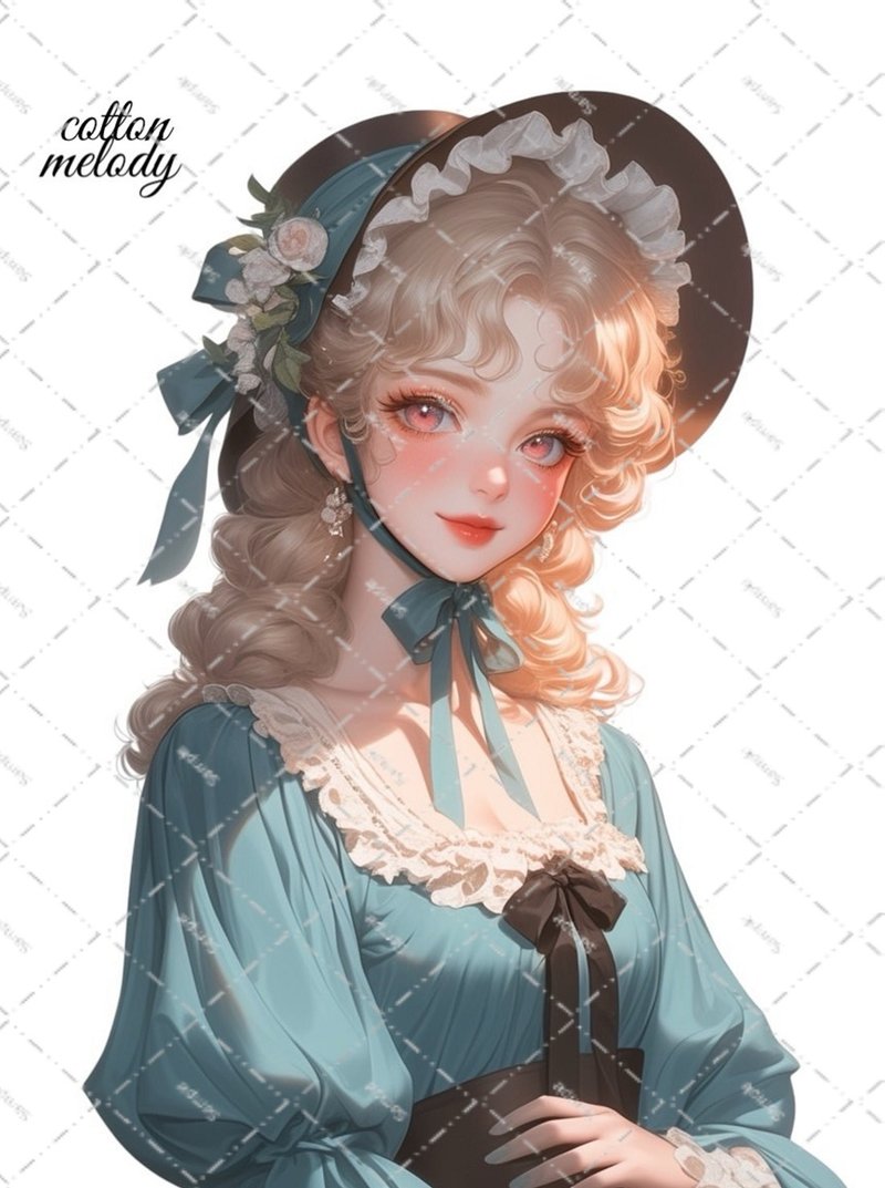 original sticker no.2332 人物ステッカー オリジナルステッカー オリジナル人物ステッカー 装飾ステッカー cotton melody - 貼紙 - 紙 