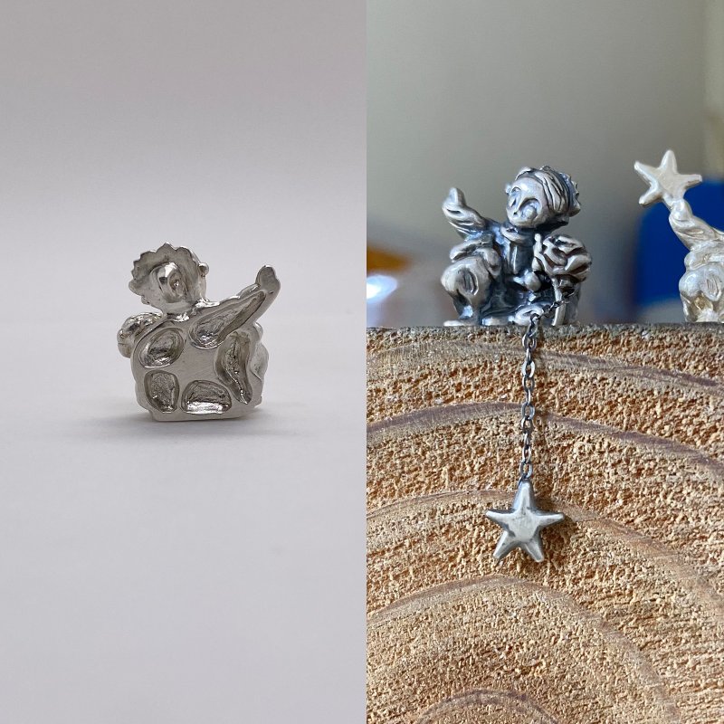 925銀項鍊小王子與玫瑰LittlePrince and Rose - 項鍊 - 純銀 