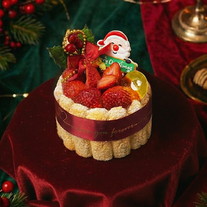 聖誕節必吃 | 多茄米拉│聖誕版-草莓慕斯蛋糕(四吋) | 草莓季 - 蛋糕/甜點 - 新鮮食材 紅色