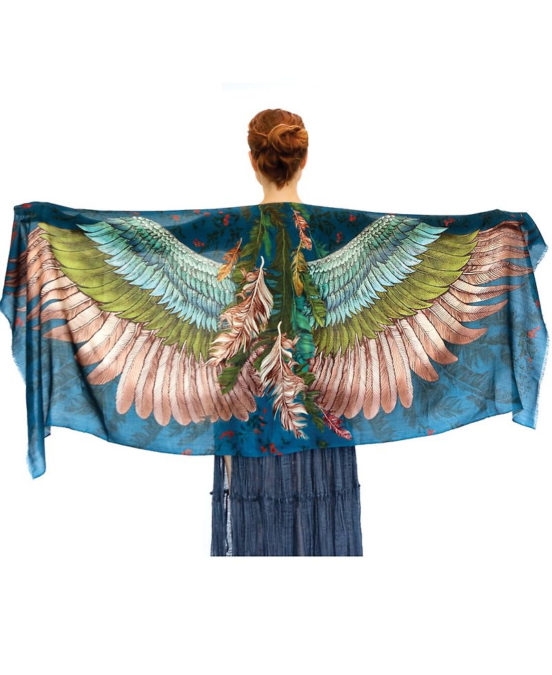 Jasper Wings Scarf - Silk Cashmere - 絲巾 - 其他材質 