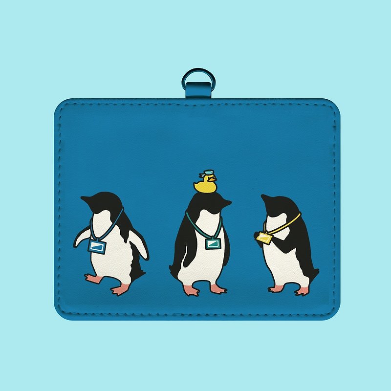 Penguin [Employee ID Case] ​​Three Penguins Blue Pass Case [Pass Case] - ID & Badge Holders - Plastic Blue