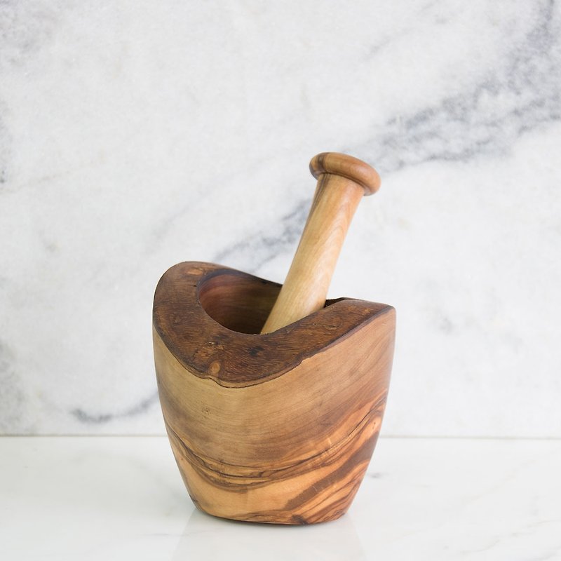 Olive wood with veneer set - mud bowl set - เครื่องครัว - ไม้ สีนำ้ตาล