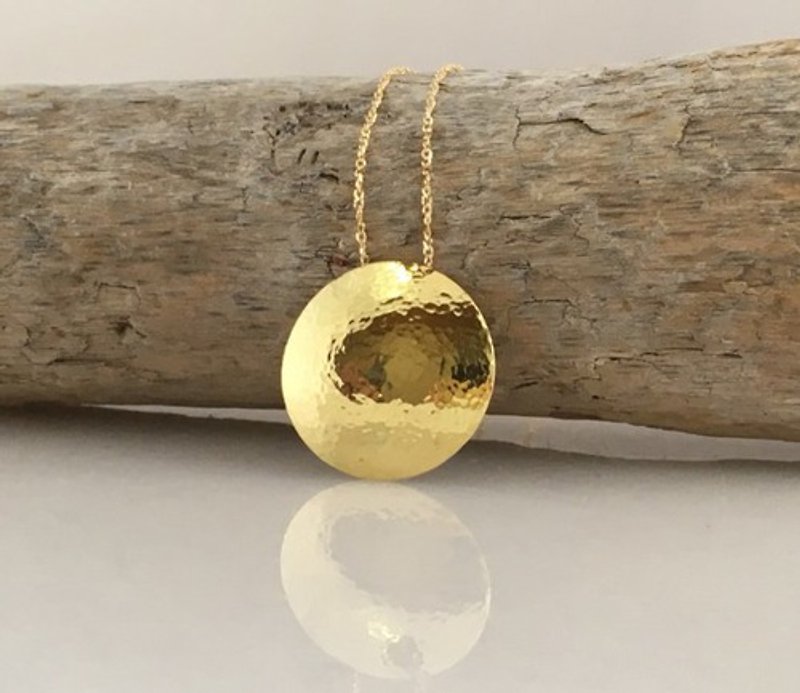 K18 Gold Pendant ◇ Full Moon - Necklaces - Other Metals 