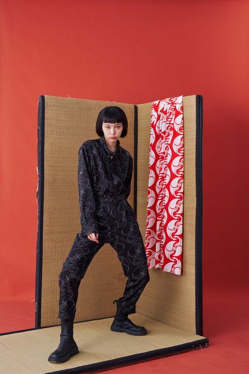INF 西裝褲/家紋印花/白鶴/24AW-INF