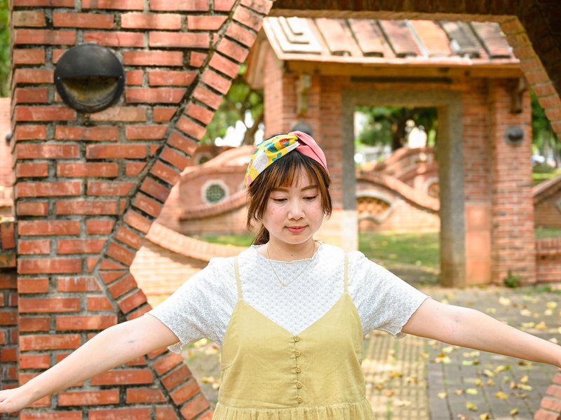 雙拼髮帶 / 可愛的花們 - 粉 - 髮箍/髮帶 - 棉．麻 粉紅色