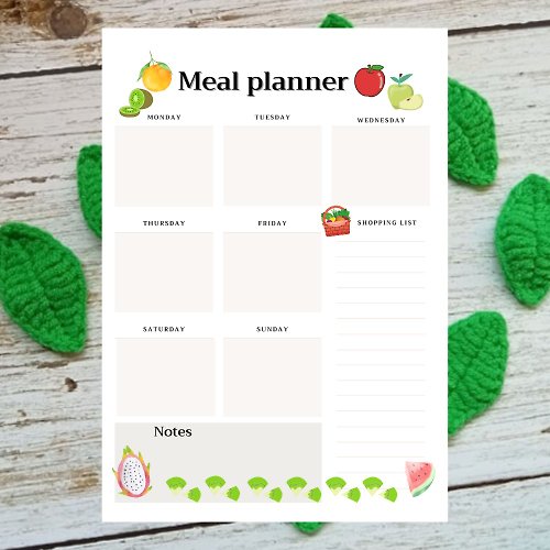 Sasideni Design Digital Planner To Do List Meal Planner Downloadable File PDF Print 8.5x11 in