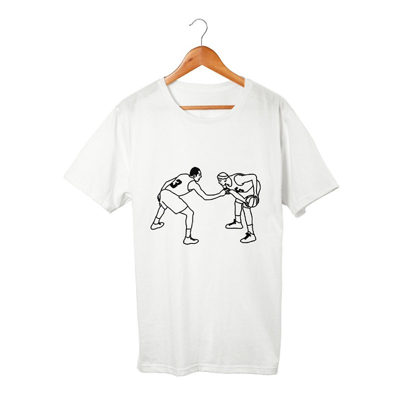 Basketball T-shirt - เสื้อยืดผู้ชาย - ผ้าฝ้าย/ผ้าลินิน ขาว