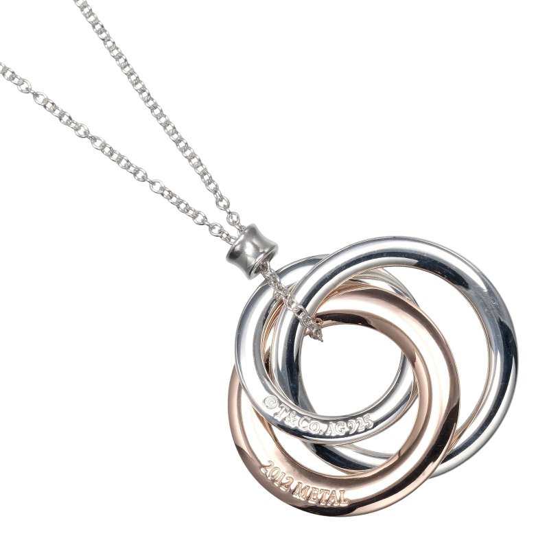 【日本直送】ティファニー TIFFANY&Co. 1837インターロッキング サークル ネックレス シルバー925 ルベドメタル 約5.28g【中古】Aランク - 項鍊 - 銀 銀色