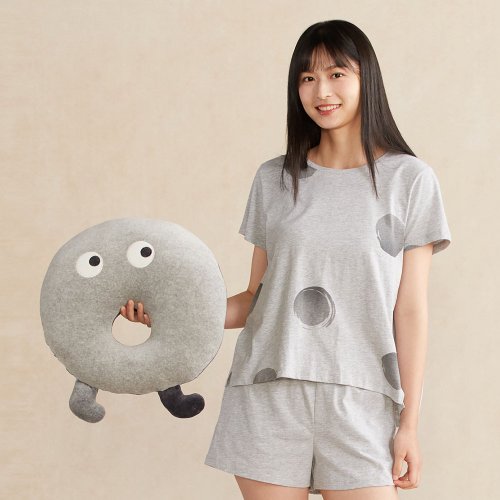 YVONNE COLLECTION以旺傢飾 睛睛圓形抱枕-迷霧灰