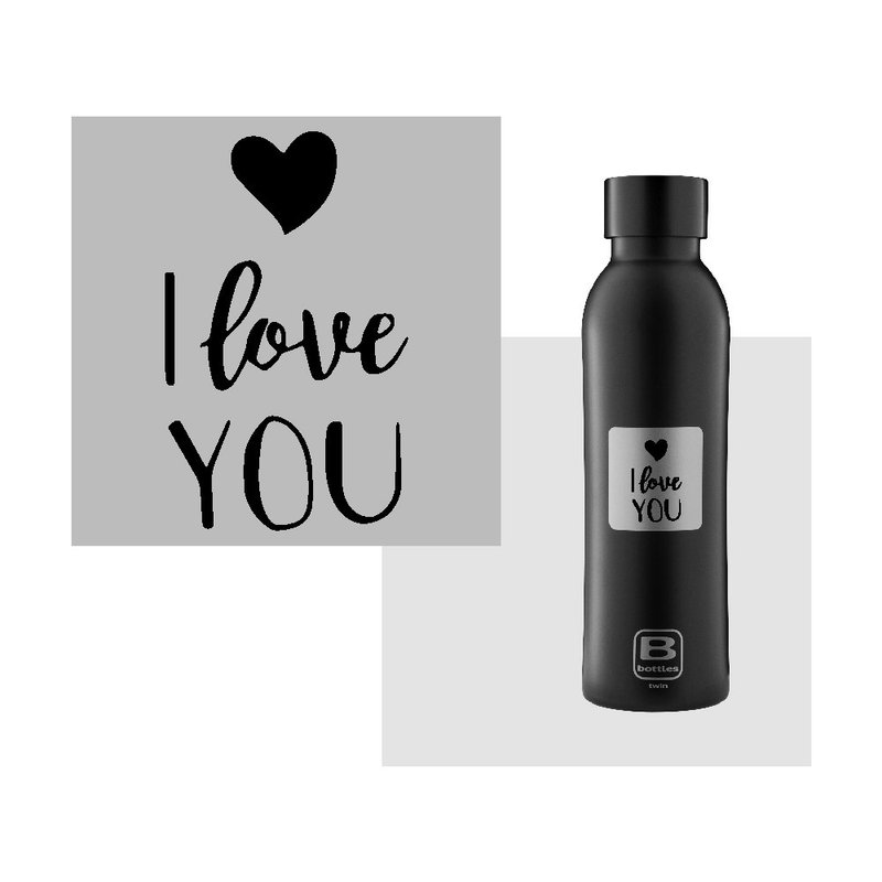 BUGATTI黑銀保溫瓶500ml - 保溫瓶/保溫杯 - 其他金屬 黑色
