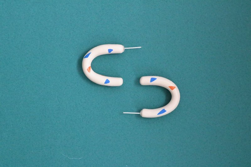 Hsin Hsiu Yao Geometric Earrings - Semicircular Tube Geometry - Earrings & Clip-ons - Sterling Silver Green
