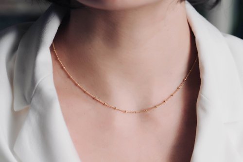 Olivia Yao Jewellery 【日常百搭】14K合金 迷你圓球 金色短鍊 Classic Dot Necklace